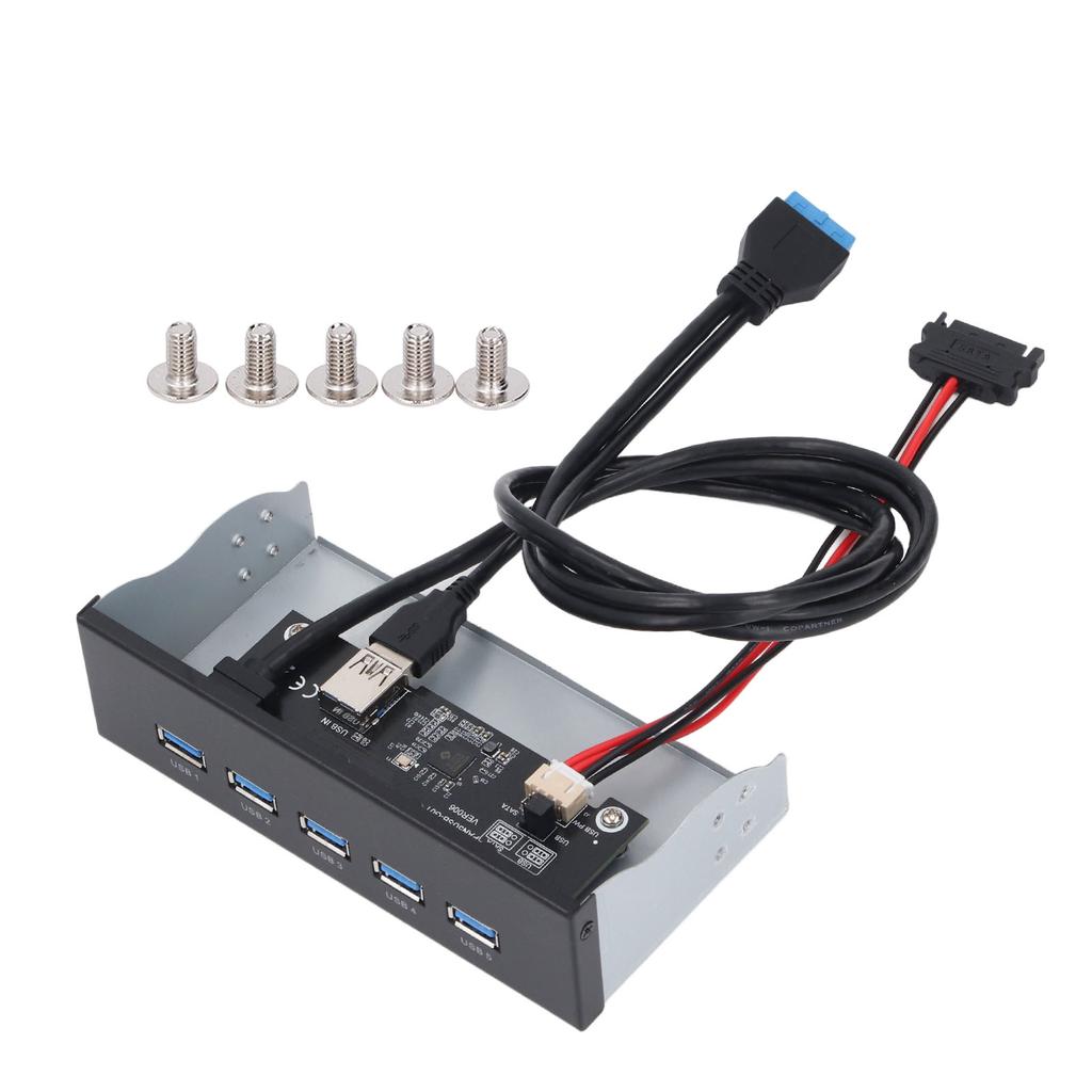 Front Panel USB Hub 5xUSB3.2 GEN1 19 Pin 5.25 Inch Optical Drive Front Panel for WIN7 8 10 2003 for OS X for LINUX