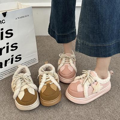 Нишевая термосумка на шнурке, хлопковые туфли на каблуке, женская одежда, нескользящие пушистые хлопковые тапочки на зиму