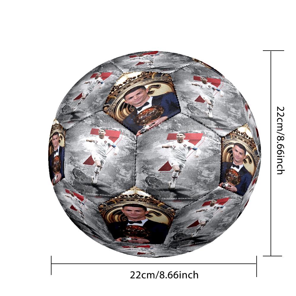 Ronaldo's Cosmic Celebration Size 5 Soccer Ball Machine-Stitched Indoor/Outdoor Universal Football Unique Gift for Soccer Lovers