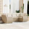 VidaXL Garden Lounge Set with Cushions 6 Pcs, Patio Sofas, Patio Furniture Set, Outdoor Furniture, Beige 3254115