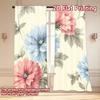 Set Of 2 Flat Printing Curtains Without Rod Floral Elegance Design Holiday Valentine Is Day Printed Yarn Curtain Made Polyester