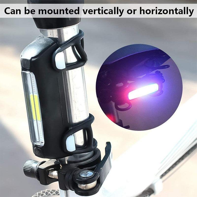Tricolor 7 Modes Light Bicycle Rear Light Waterproof Bike Light COB USB Rechargeable Mtb Bike Taillights For Cycling Safety