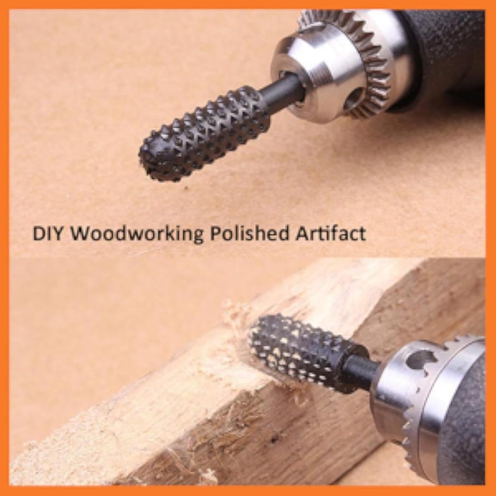 Набор вращающихся сверл Rongon для резьбы по дереву, напильник, рашпиль, сверло из 5 шт., хвостовик 1/4" 6 мм, мощность инструмента