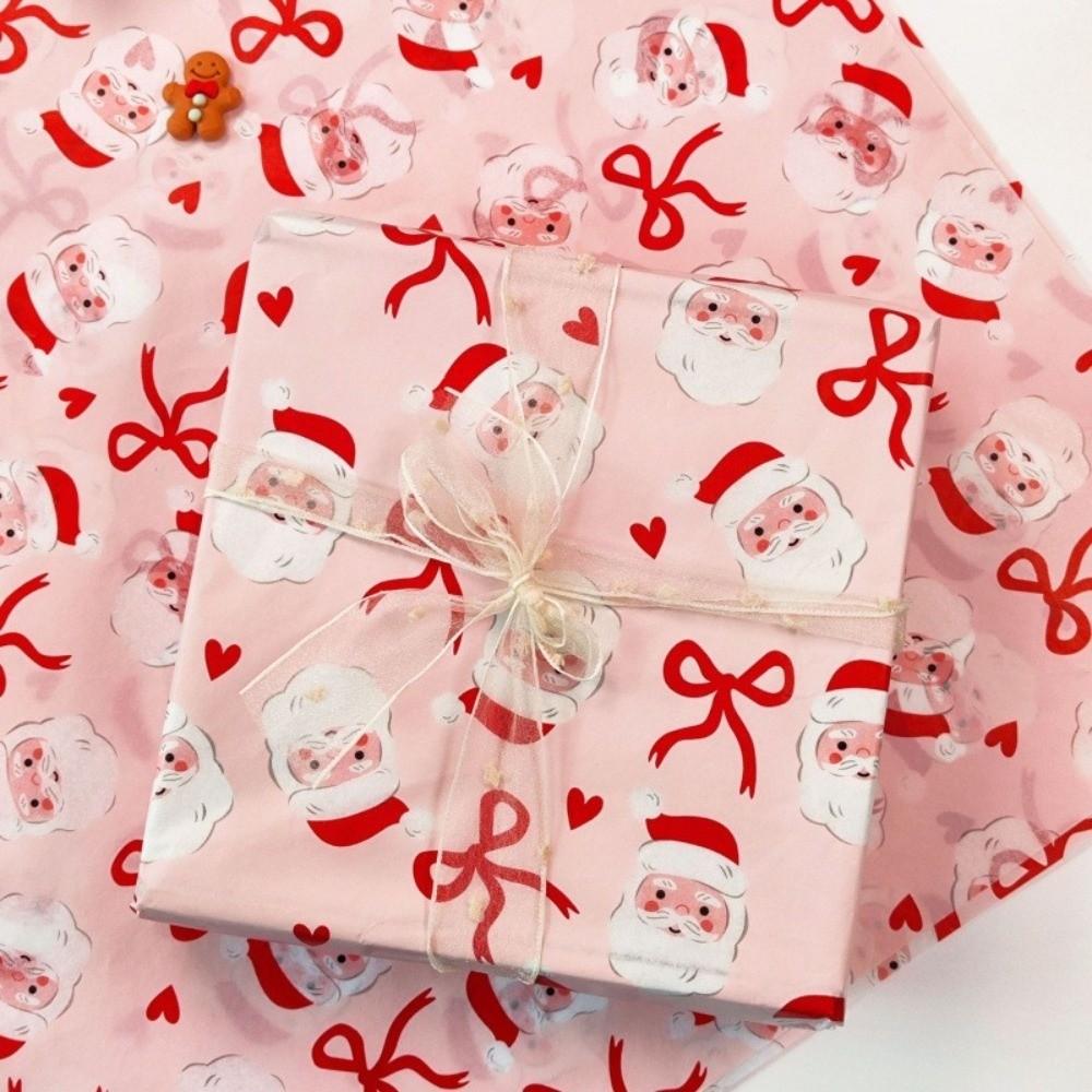 10 Sheets/Pack Cartoon Print Gift Wrapping Paper Candy Cane Bouquet Flower Wrapping Gift Wrapping
