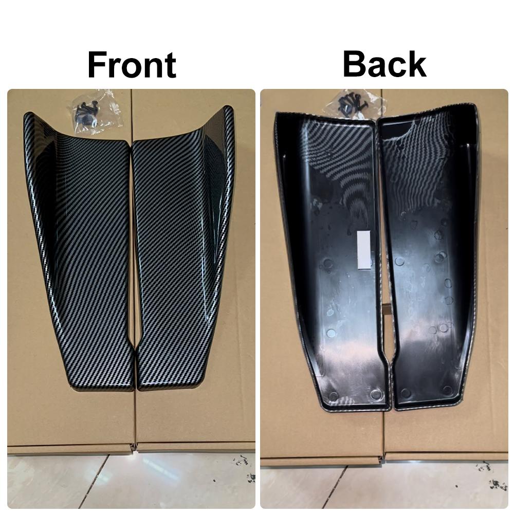 Universal Fit Car Spoiler Lip Carbon Fiber Glossy Black Rear Side Skirt Rocker Wings 35cm Protection Trims for Vehicle