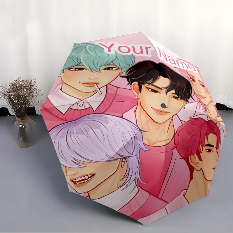 Personalized Name K-KPop Demon Hunters Print Umbrella - Automatic Open/Close, Eight-Rib Durable Frame, Automatic Folding Umbrella