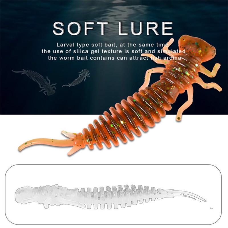 Мягкие приманки FISH KING Larva, 50 мм, 76 мм, 89 мм, искусственная приманка, рыболовная червь, силиконовая приманка для окуня, щуки, приманка для отсадки карпа, пластиковые приманки