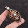 Evil Eye Sun Sitara Pendant Copper Wire Wrapped Pendant Evil Eye Copper Jewelry Handmade Gemstone Pendant Rainbow Moonstone Jewelry For Gift
