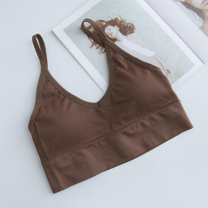 Women Padded Underwear U Backless Bralette Seamless Bras Sleep Top Camis Cotton Wireless Fitness Bra Lingerie