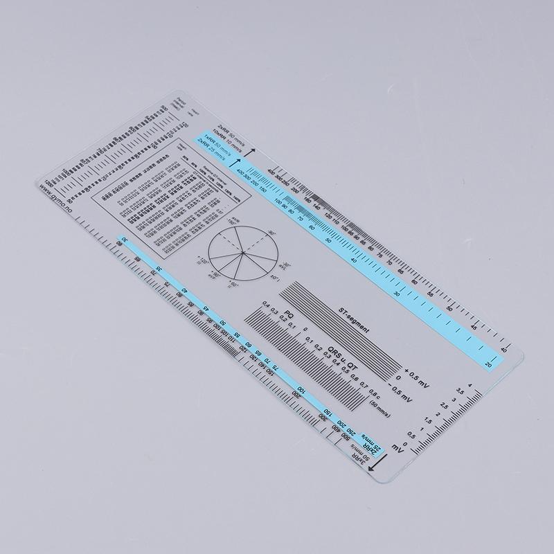 Линейка ЭКГ Карманный справочник для студентов ЭКГ Линейка электрокардиограммы Кардиограмма Прозрачная мягкая линейка сердечного ритма
