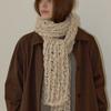 Slowslowly Sleeve Handmade Crochet Knit Big Wool Muffler _ Beige