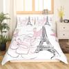 Gymnastics Ballet Lovers Duvet Cover Set Full Twin Size,Beauty Silhouette Polyester Bedding Set For Kids Teens Adults Room Decor