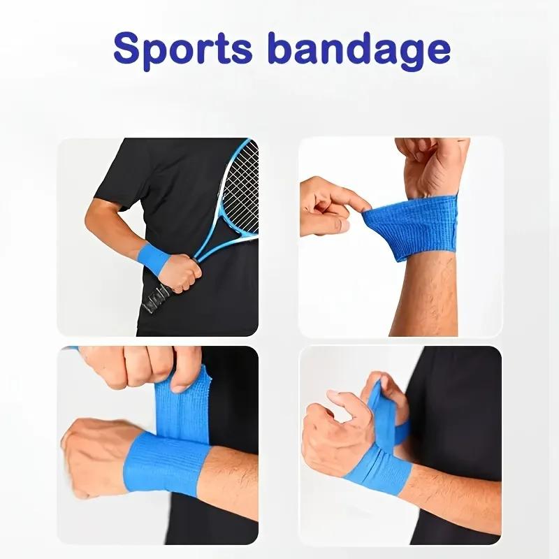 10 шт. Эластичная самоклеящаяся спортивная лента-бандаж 2,5/5/10 см Нетканая Универсальная для спорта Поддержка стопы Защита суставов