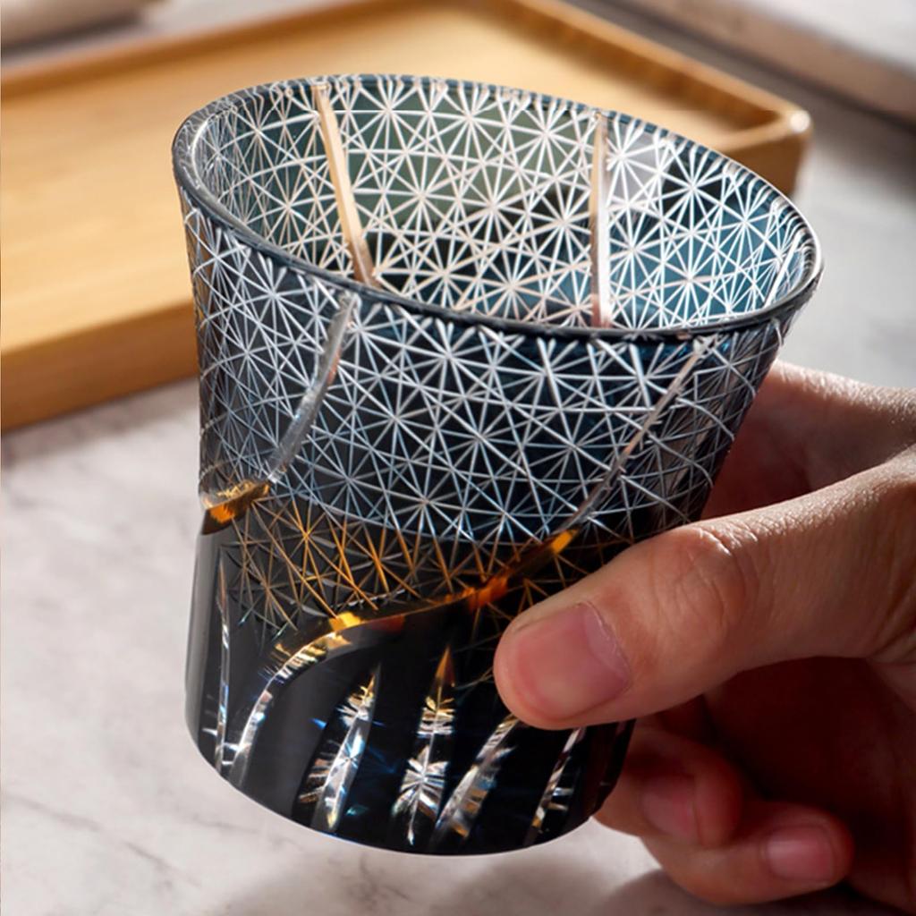Стакан для напитков MGOXO с хризантемами, Cut Glass, 260 мл, для пива, саке, виски