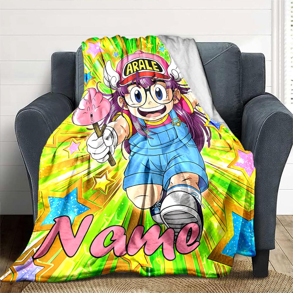 Customiz Name Personality Arale Norimaki Blanket Soft &Warm Sofa Office Bed Travel Lunch Break Blanket, Gift Suitable for All Seasons