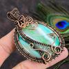 Green Lace Agate Handmade Copper Wire Wrap Jewelry Pendant 3.23 e3Y41