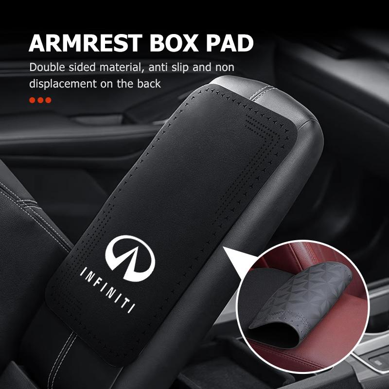 For Infiniti Leather Car Central Armrest Mat Console Arm Rest Seat Mat Interior G35 G37 JX35 Q50L M25 EX35 EX25 EX37 ESQ M25 M35 ssq1