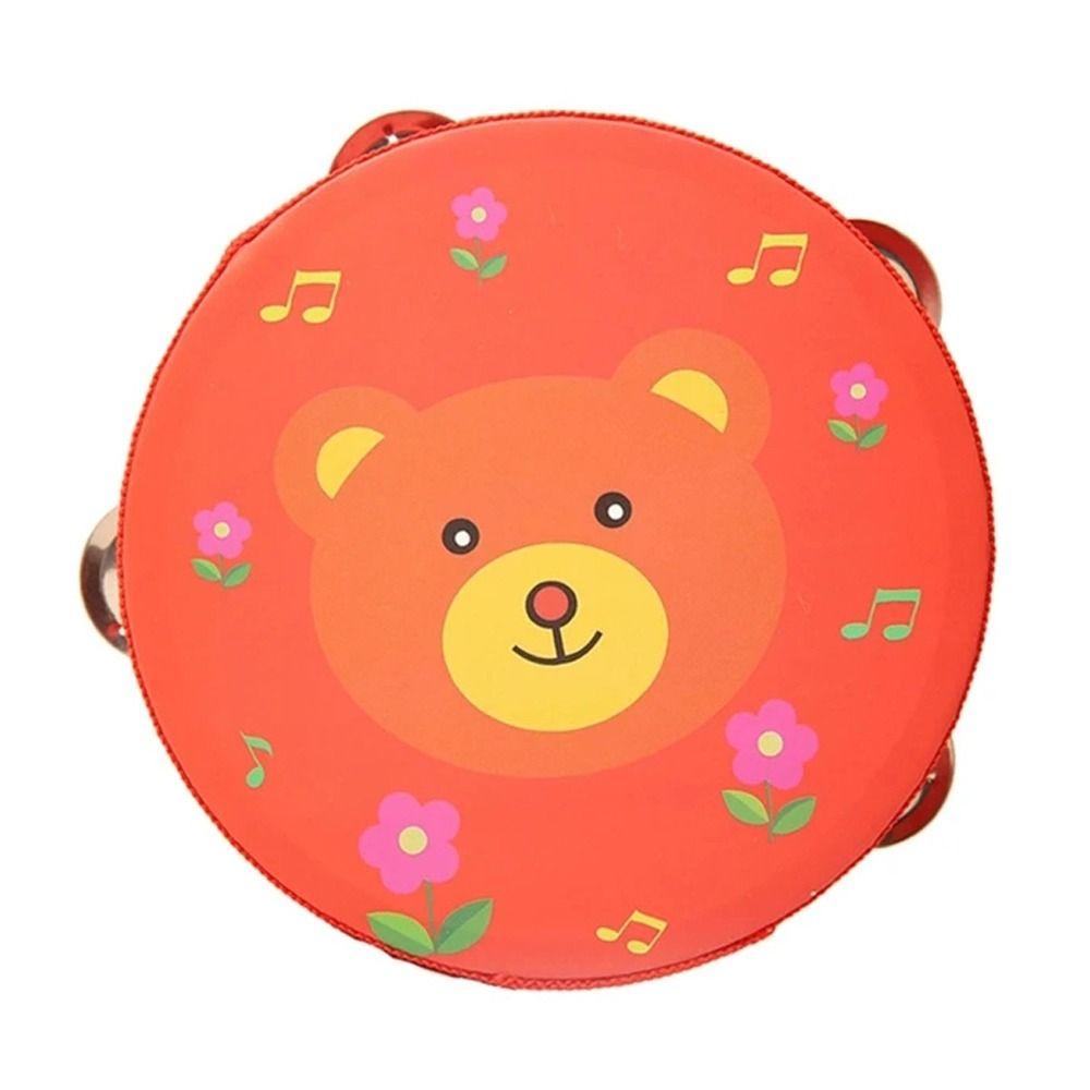 Music Toys Tambourine Cartoon Pattern Kids Bell Drum Children Hand Drum Baby Gifts