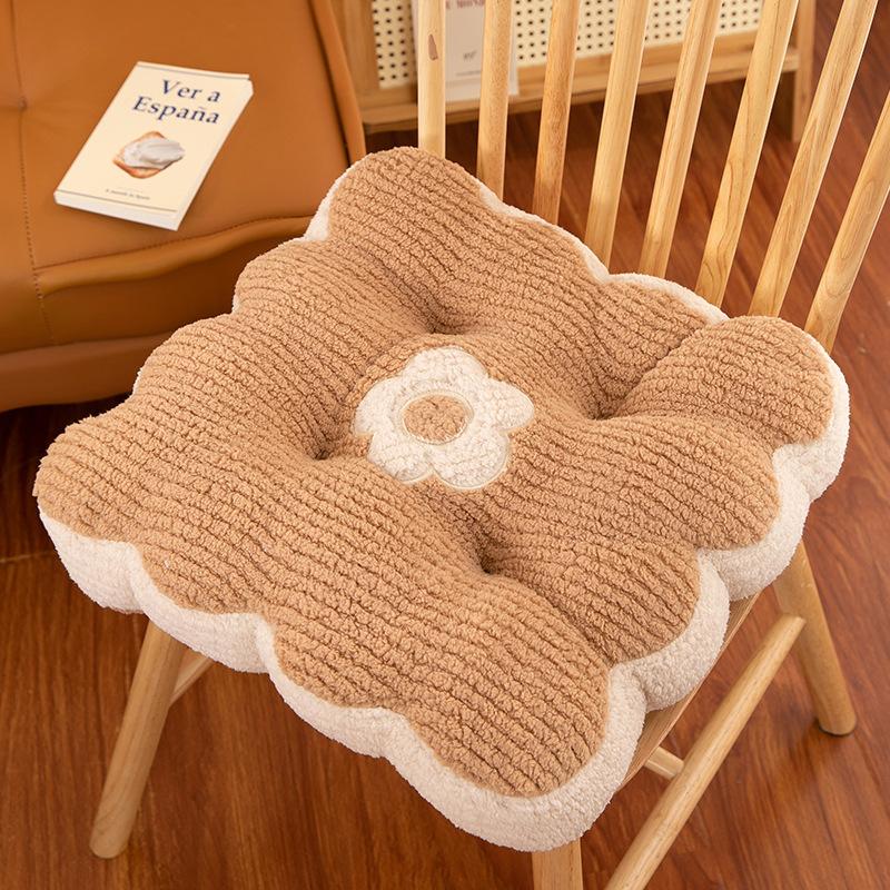New Solid Color Simple Biscuit Comfortable Cushion Round Waist Protection Cushion Office Seat Square Breathable Cushion Gift