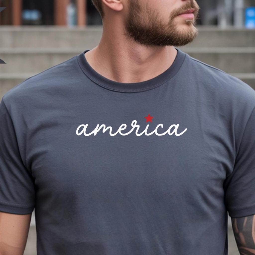 Comfort Colors® America Tee, Minimalistic Patriotic Tee, USA Apparel