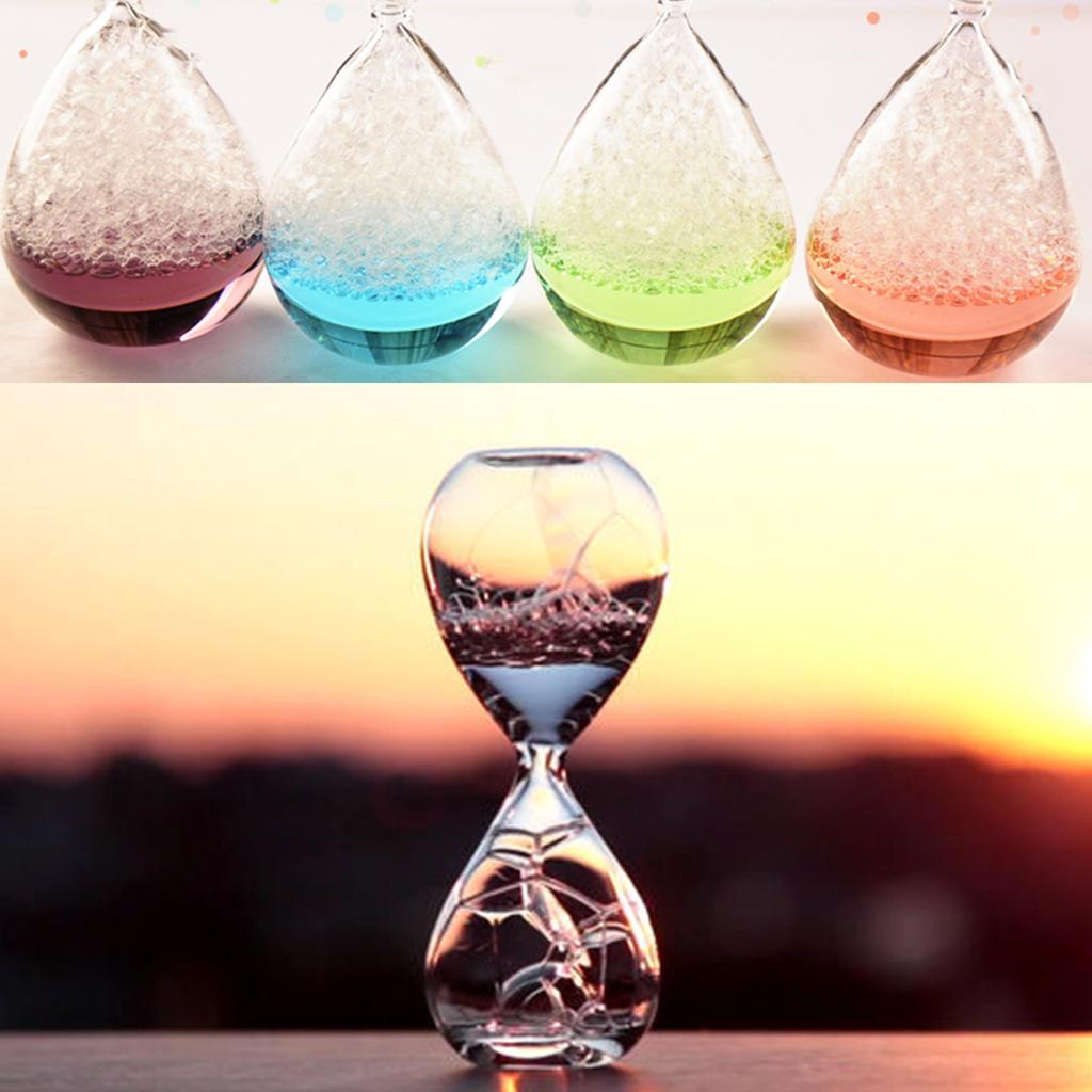 Элегантные стеклянные песочные часы с перетекающими пузырьками, светящиеся в темноте, декоративный таймер для гостиной