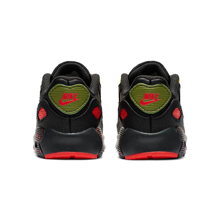 Nike Air Max 90 Low top Toddler Shoes Black Red Green Infant And Toddler DC2102-001