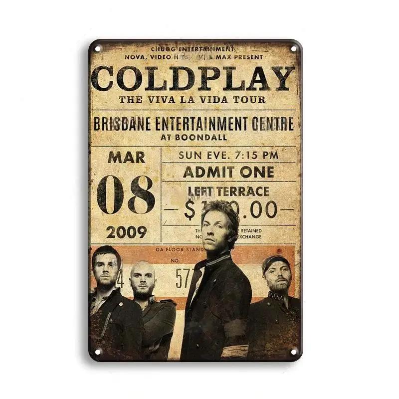 Винтажная классика Рок-группа Искусство Металлический постер Жестяная вывеска Музыкальный бар Паб Клуб Ретро Мужская пещера Гостиная Мастерская Декоративные таблички