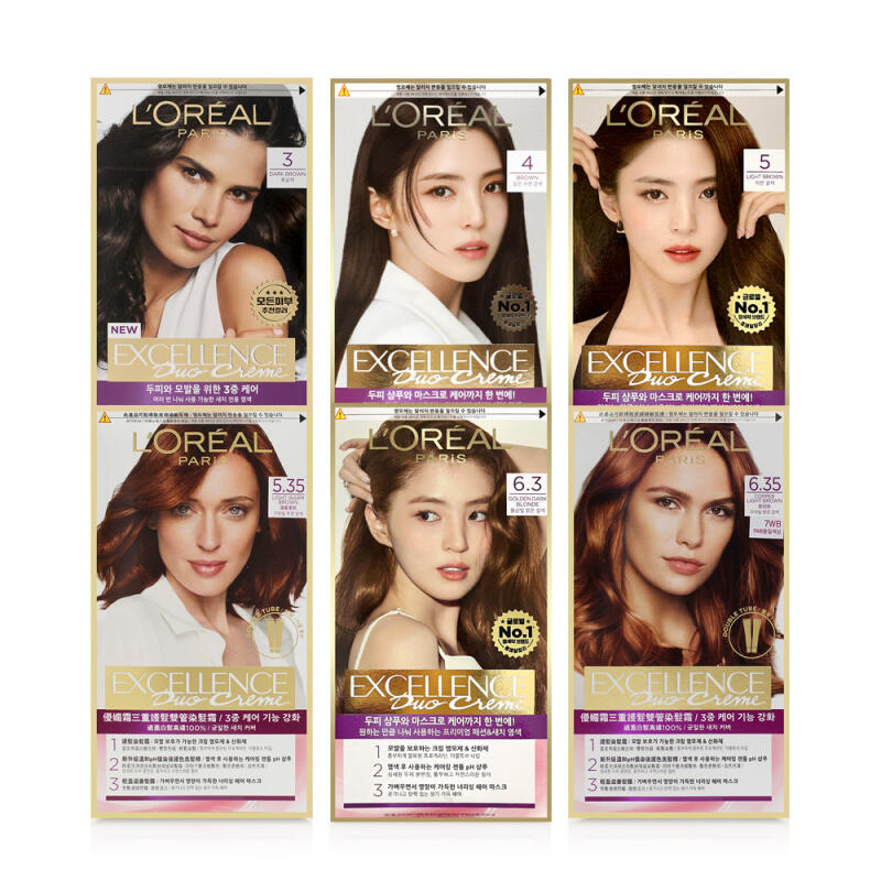 L'Oréal Paris Excellence Двойная Туба Duo Крем-краска для волос, 6 Цветов