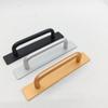 Самоклеящаяся минималистичная деревянная и алюминиевая ручка для раздвижных стеклянных дверей