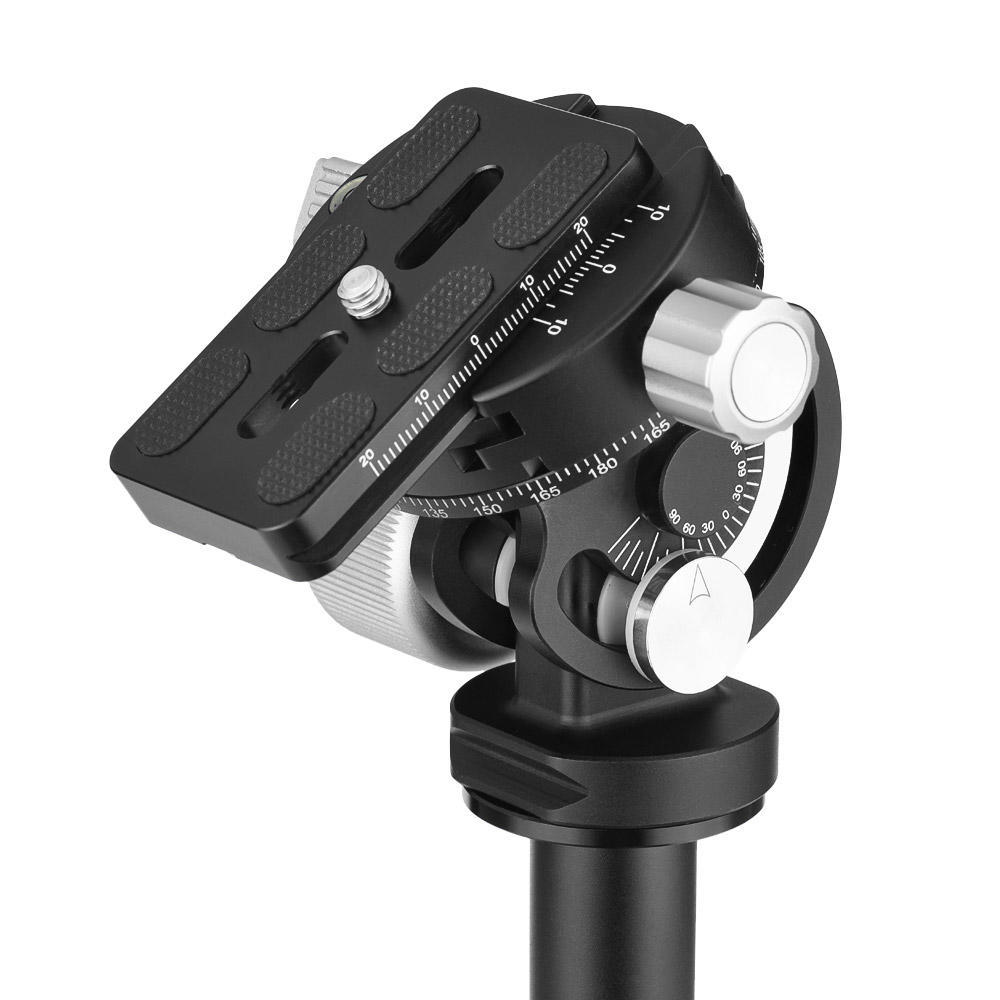 Andoer VH-10 2 Way Pan/Tilt Tripod Head Panoramic Bird Watching Photography Head with Quick Release