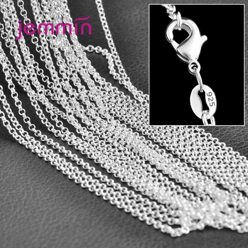 5 PCS/Lot Genuine 925 Silver Necklace Chain For Women Wedding Accessory High Quality Fine Mulitple Models Option