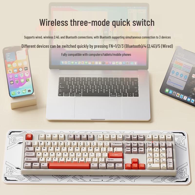 Qianxingzhe CR87 Cherry MX Tri-Mode Mechanical Gaming Keyboard