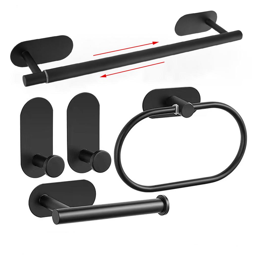 Комплект фурнитуры для ванной из нержавеющей стали, держатель для полотенец без сверления, самоклеящийся держатель для туалетной бумаги, крючок для халата, аксессуары для ванной комнаты