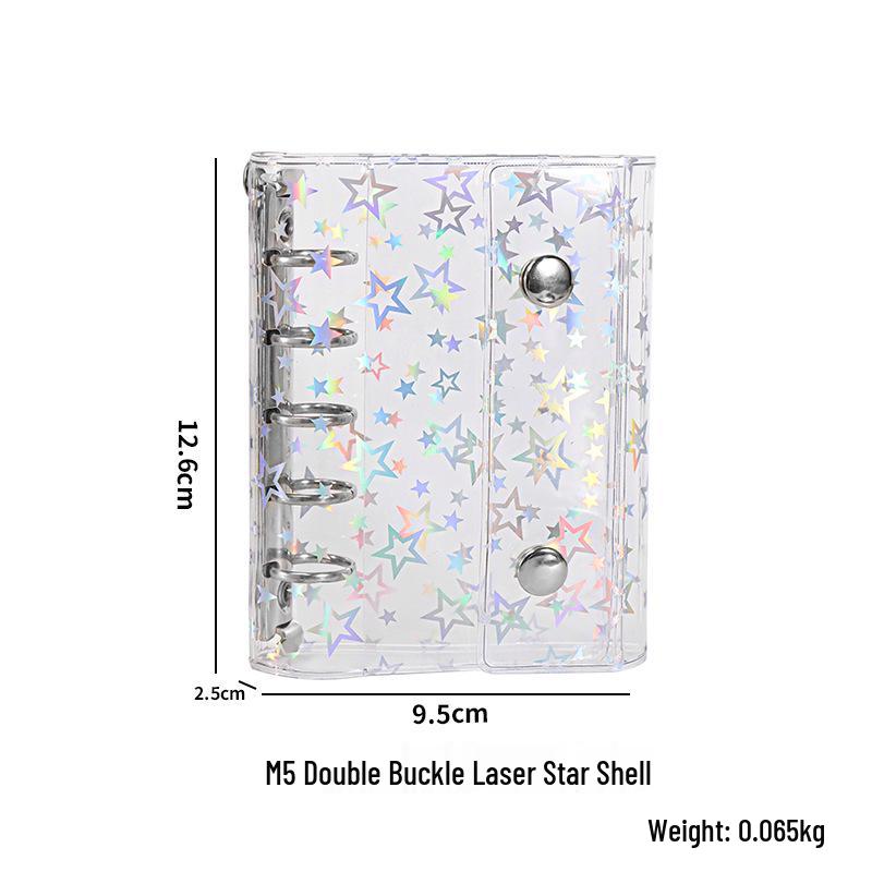 Macaron Color Tri-Fold Loose-Leaf Planner with Double-Buckle & Storage Pocket