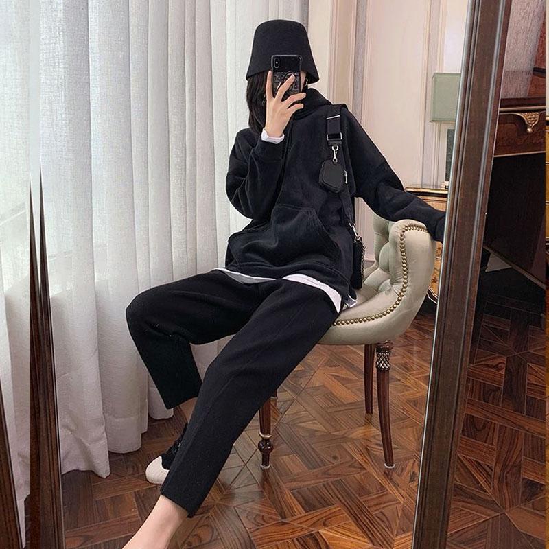 Трикотажные брюки женские осенне-зимние шерстяные широкие повседневные брюки с высокой талией драпирующиеся кашемировые брюки «бабушка»