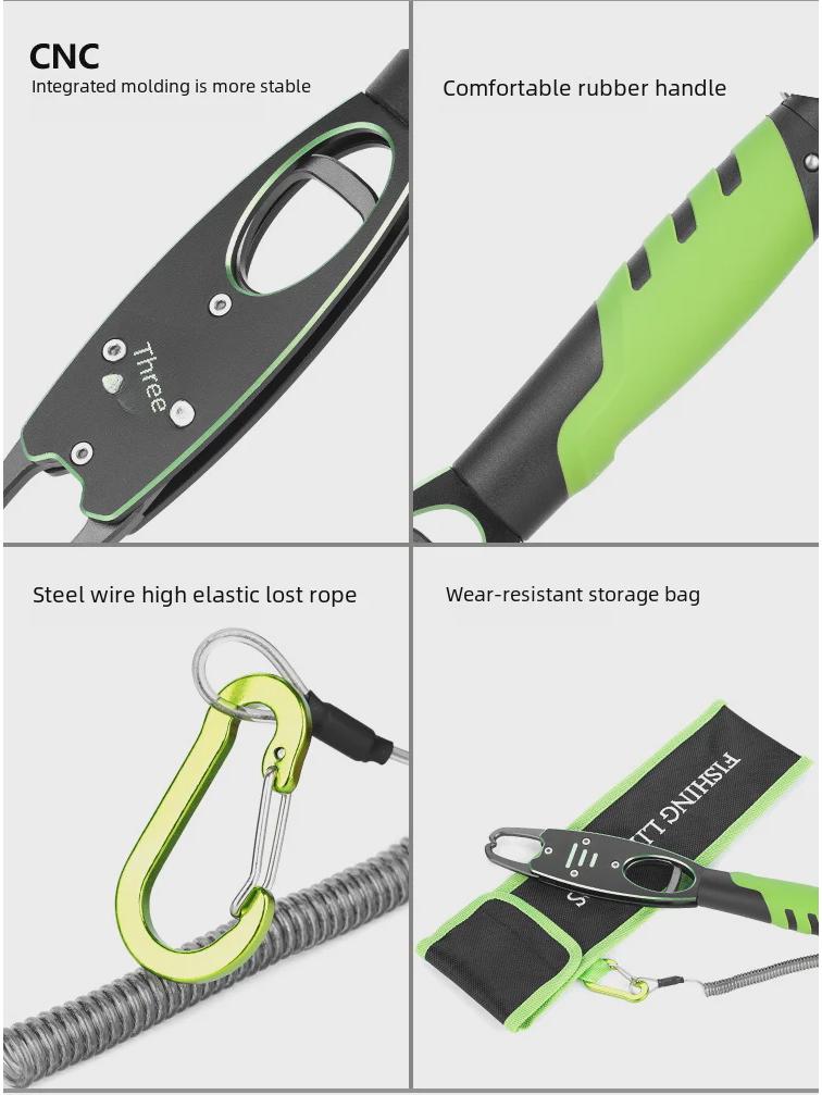 Многофункциональные плоскогубцы для рыбалки из алюминия 6061: Открытая петля, устройство для извлечения крючков, контроллер рыбы со шкалой и обрезчик лески