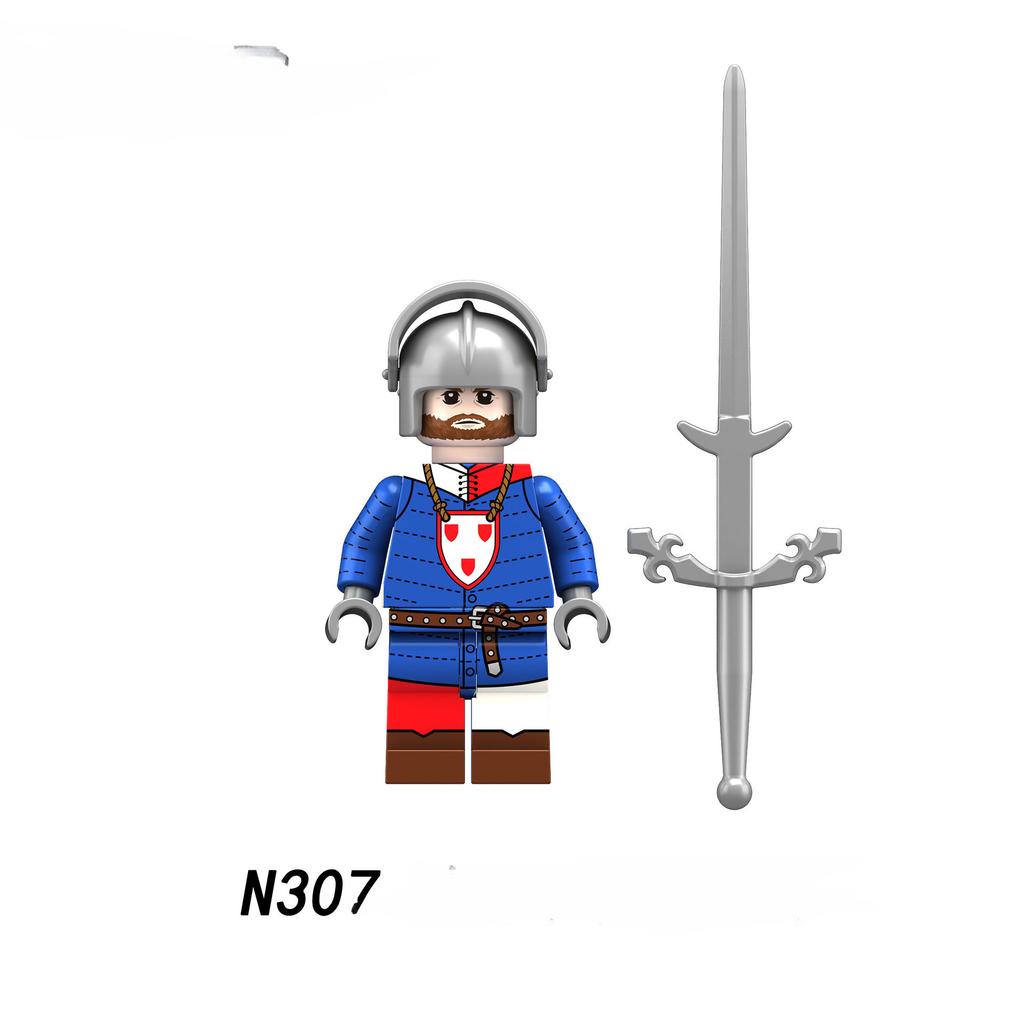 N301-308 Средневековая война, шотландский великий фехтовальщик, солдат, строительные блоки, игрушки