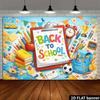 2D Plane Back-to-School Season BA TO SCHOOL Theme Background Banner with Boarding Pass Design
