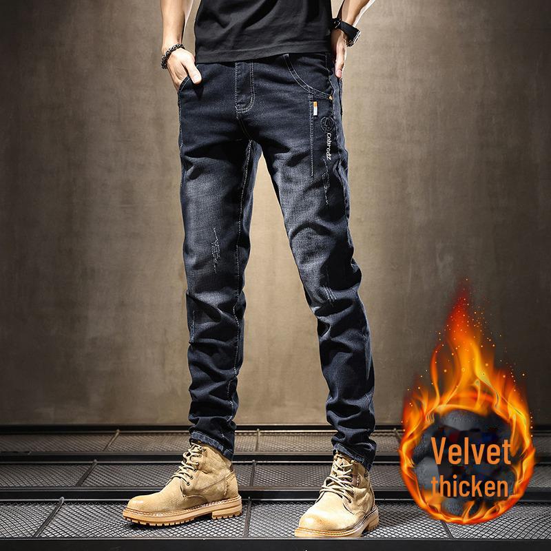 Мужские зимние джинсы Velvet Stretch Straight-Leg 2023 года