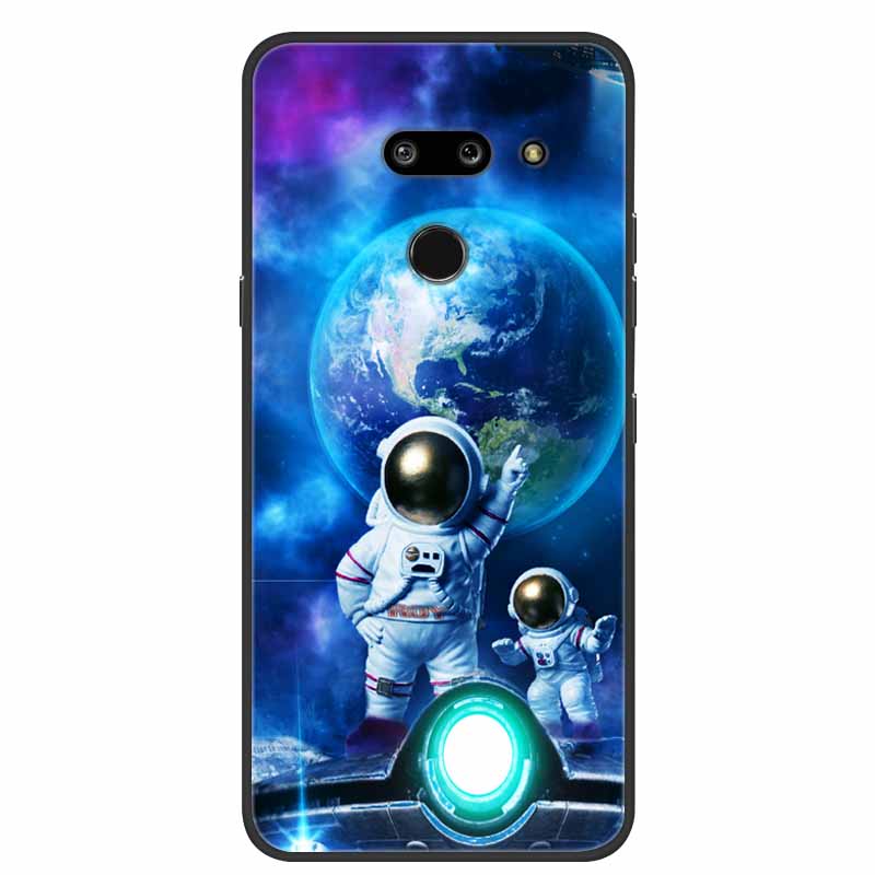 Для LG G8 G8S ThinQ Черные Чехлы Мягкий Силикон ТПУ Чехлы для Телефона Для G 8 S 8S ThinQ Роскошная Задняя Крышка Funda Мультяшный Чехол Para Capa