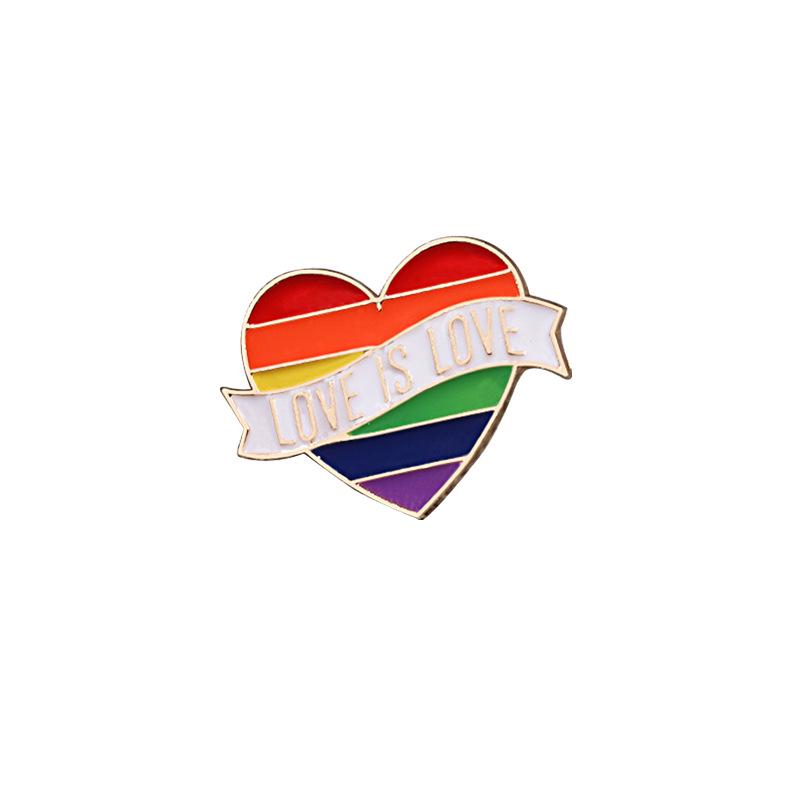 Металлическая брошь-бутоньерка «Шестицветная радуга» для пальто, шляп и рюкзаков