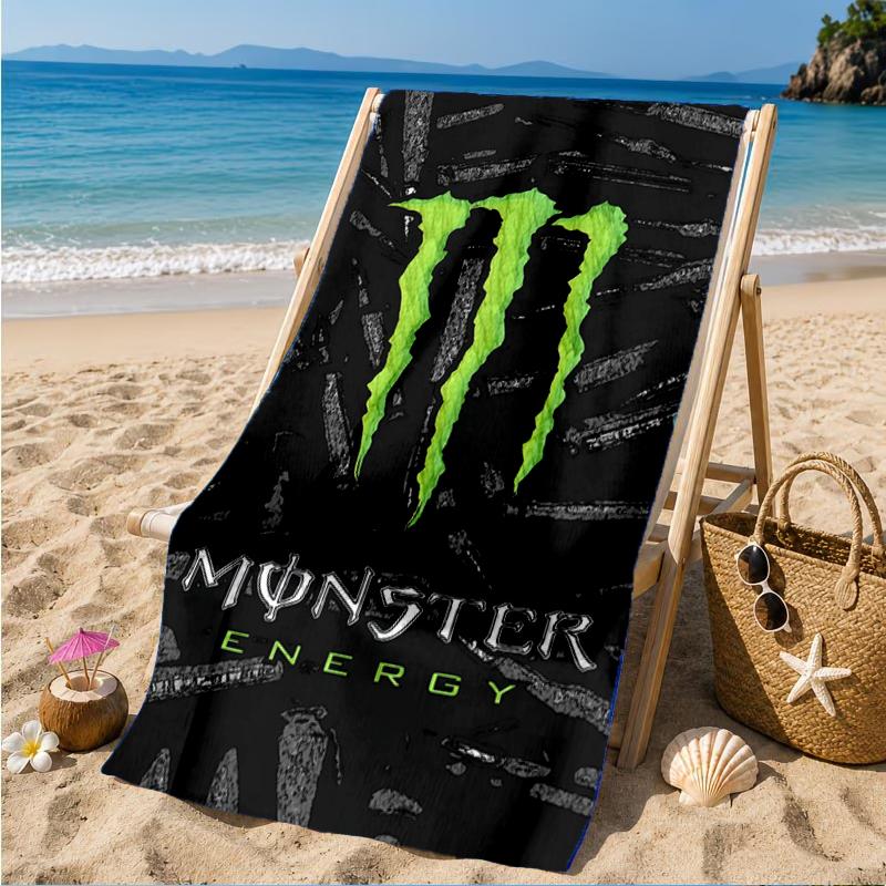 Пляжное полотенце Monster Drink, Супермягкая микрофибра, Идеальный подарок для нее/него, На день рождения, Для бассейна, пляжа, путешествий, Декор пляжной вечеринки