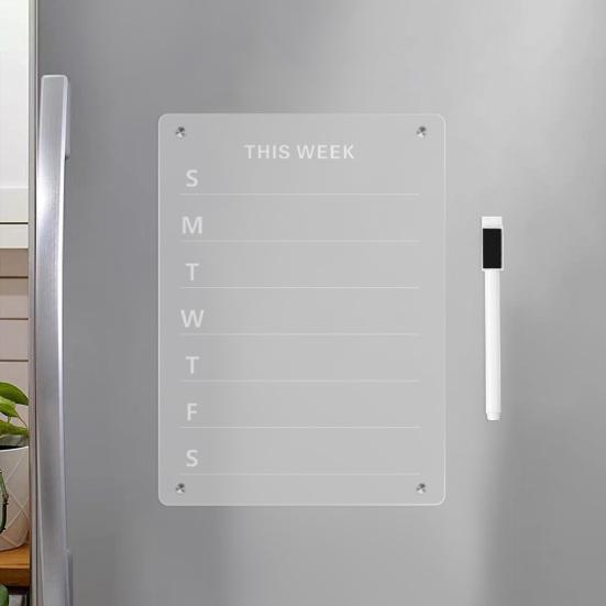 Акриловые магнитные наклейки на холодильник Доска для заметок Рабочее сообщение Заметки еженедельник Прозрачный дисплей