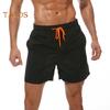 Мужские пляжные шорты с завязками на талии, регулируемые по фигуре, повседневные шорты с карманами, однотонные универсальные шорты для повседневной носки