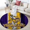 Custom Name Minnesota Vikings2 Round Area Rug,Carpet Rug for Living Room Bedroom Sofa Playroom Decor,Non-slip Floor Mat