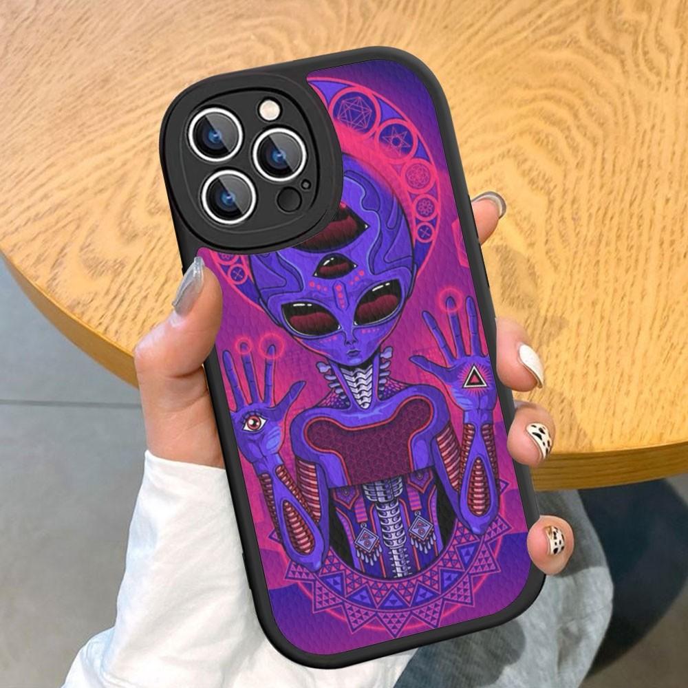 Эстетика милый мультяшный инопланетный космический чехол для телефона из твердой кожи для iPhone 14 13 12 Mini 11 14 Pro Max Xs X Xr 7 8 Plus Fundas