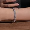 Роскошный 17 см прямоугольный теннисный браслет из белого циркония для женщин