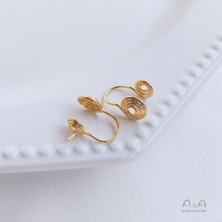 Золото 14K/18K Клипсы для ушей в виде комариной спирали без прокола - Сделай сам Безболезненные серьги ручной работы