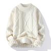 Sweater Men'S Autumn And Winter Couple Loose Thick Sweater Semi-Turtleneck Knitted Sweater Lazy Twisted Pullover Sweater