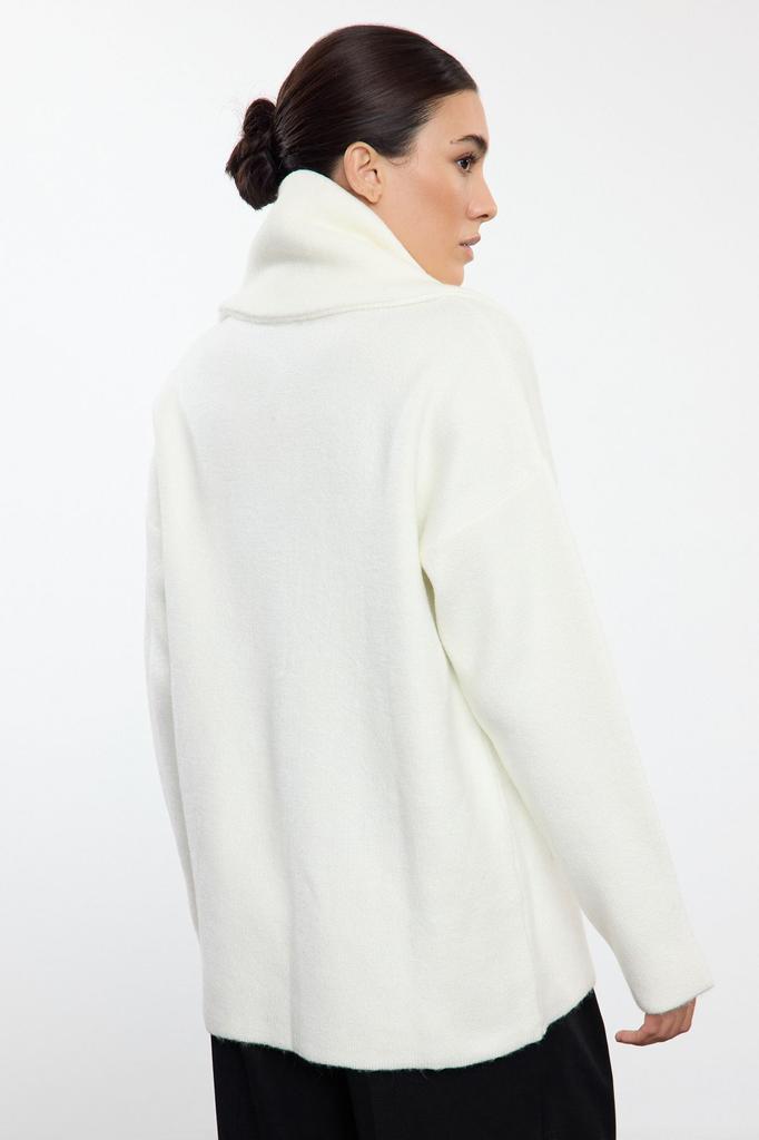 Women's Fashionable Stylish Cardigan Mink Wide Fit Soft Textured Scarf Wide Fit Coat Look Knitwear Cardigan